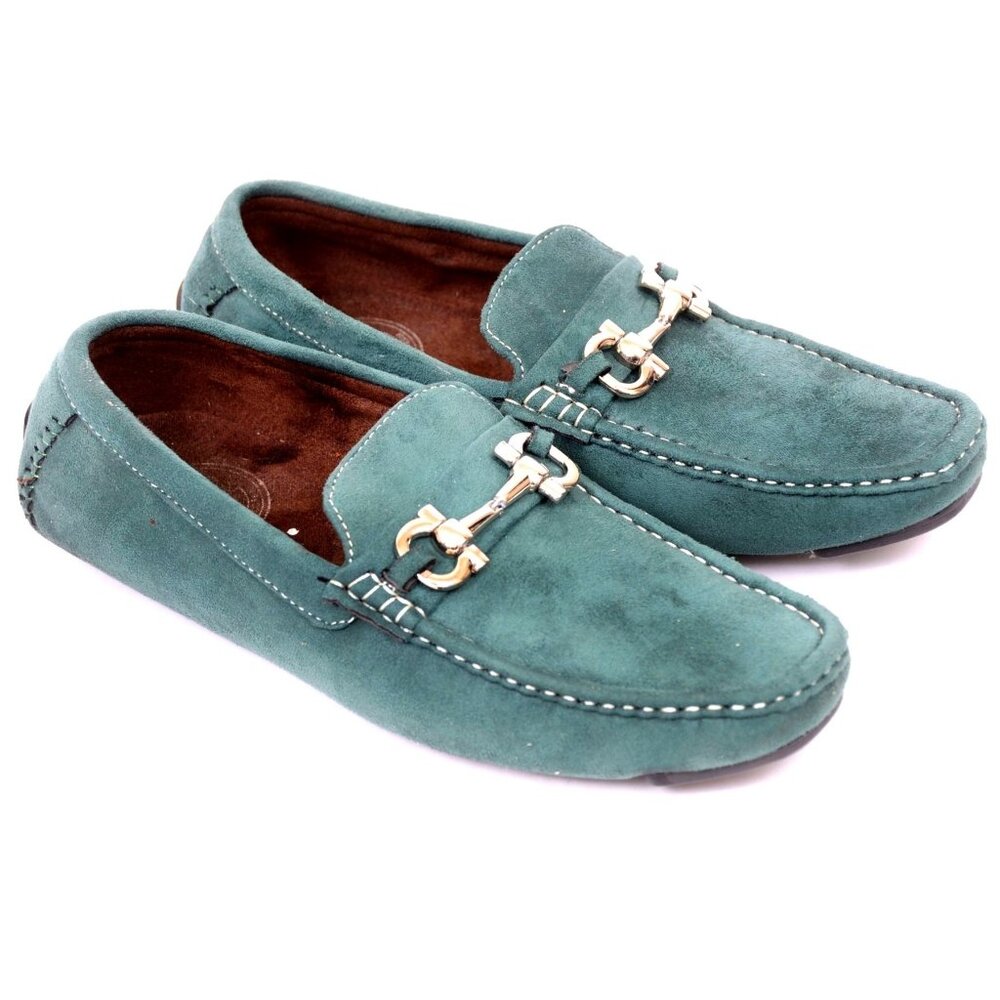 Amali‎ Green Faux Leather Horsebit Slip On Driving Loafers Shoes Men's Size 9